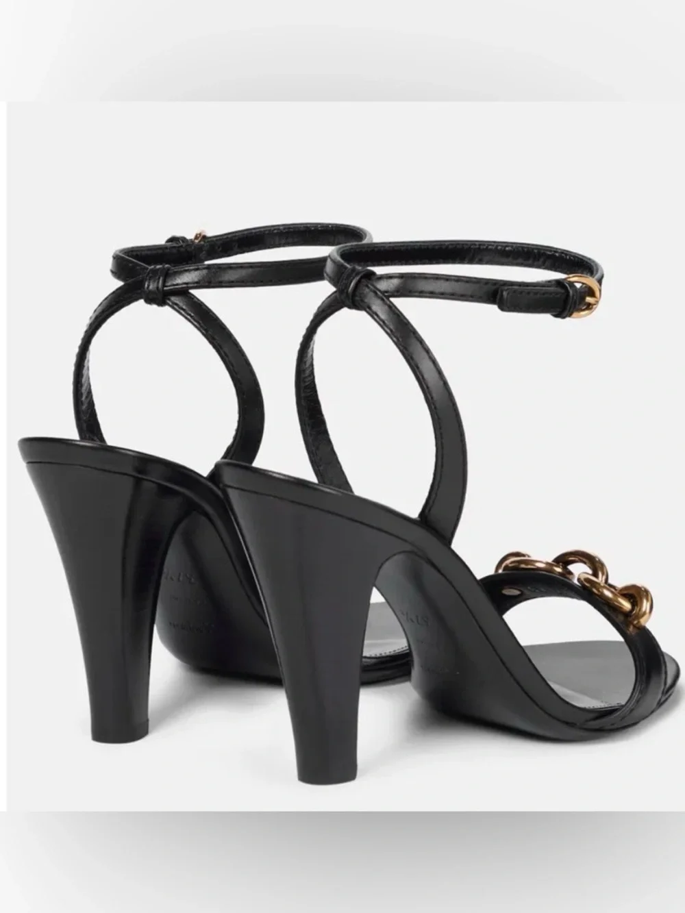 Saint Laurent Le Maillon 95 Sandals in black calf leather.  37.5 - Picture 4 of 14